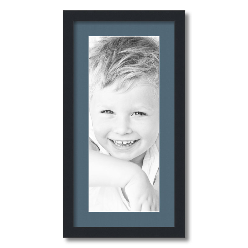 Cadre pour photo simple 8 po x 20 po en bois mat, Bleu néerlandais