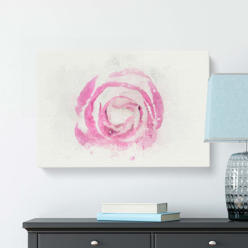 Pink Lisianthus Flower In Abstract - Wrapped Canvas, 60cm H x 91cm W x 3cm D