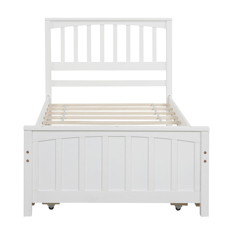 Lit plateforme avec lit gigogne, Blanc
