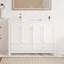 Meuble-lavabo de luxe avec lavabo en résine et rangement à fermeture en douceur-1163108019