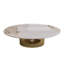 Table basse ovale moderne FFZ 49 po en faux marbre avec piètement en acier inoxydable doré