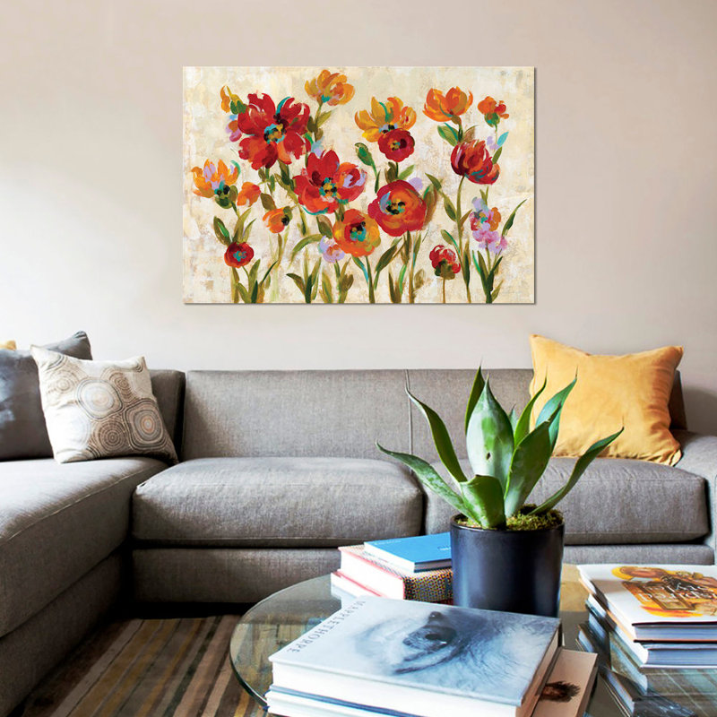 «Juillet dans le jardin I» par Silvia Vassileva, reproduction d'art sur toile tendue, H 26 po x l 40 po x P 1,5 po