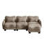 Canapé en L Chenille avec 1 repose-pieds mobile, canapé modulaire surdimensionné à 3 places avec 3 coussins de taille exquise, conception ergonomique, canapé modulaire facile à assembler pour le bureau du salon, café-133907347-133907348
