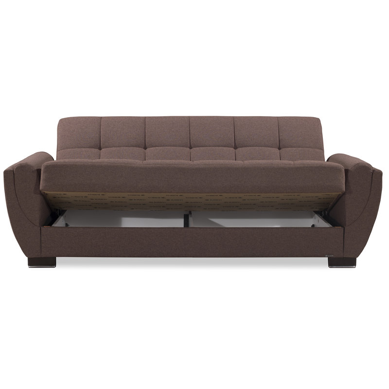 Upholstered 93.5'' Sleeper Sofa, Brown
