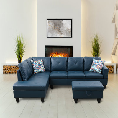 Andelina 3 - Piece Vegan Leather Sectional