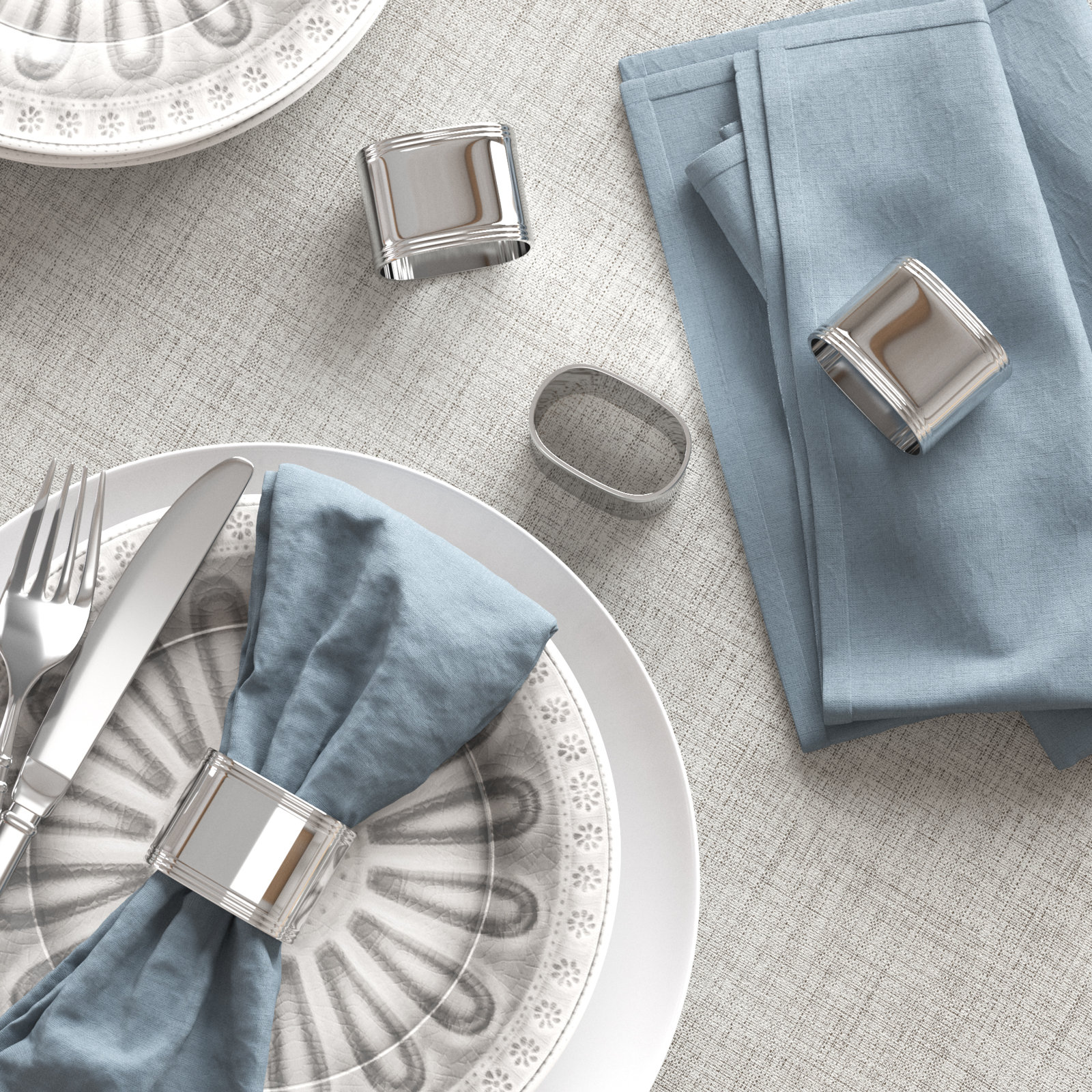 Oval 4 Pieces Napkin Rings