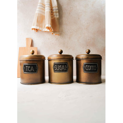3-tlg. Kaffee, Tee & Zucker Dosen-Set