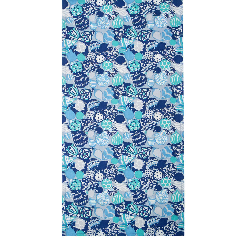 Leston Runner - Rectangular, 90" x 16", Blue/Light Blue