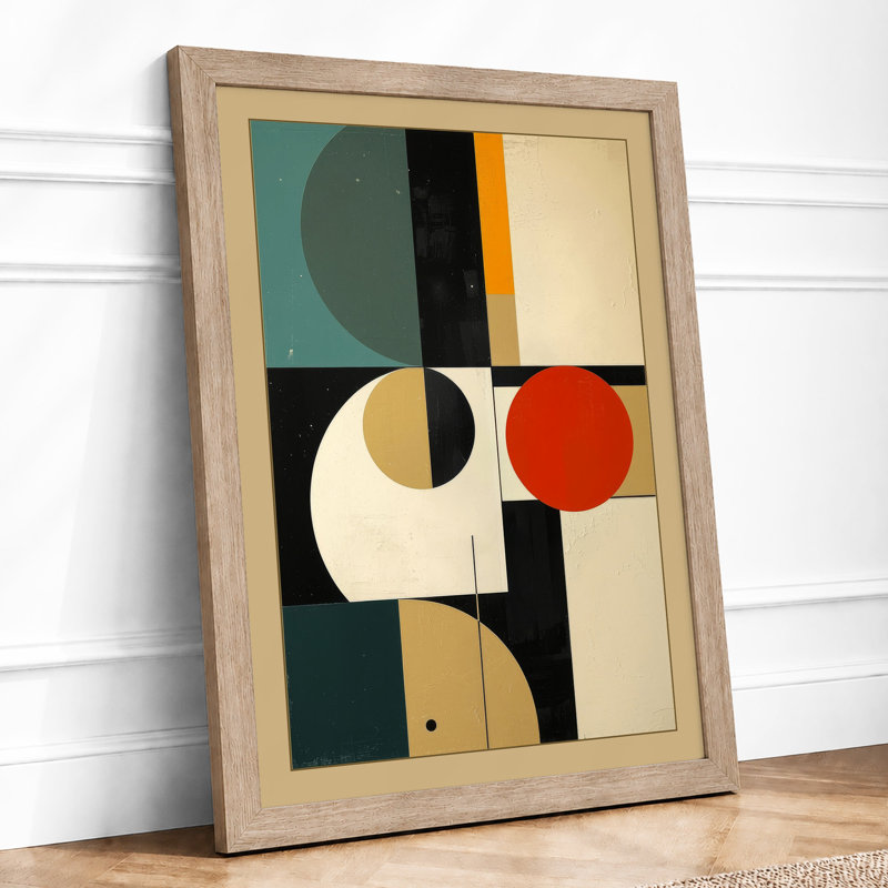 Harmony Geometric - Framed Print, A4 - 29.7 x 21.0 cm, Oak