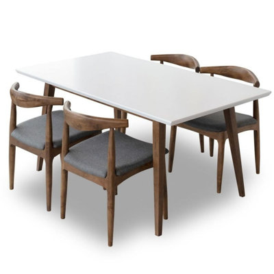 Sachso 4 - Person Solid Wood Solid Wood Top Four Leg Dining Set