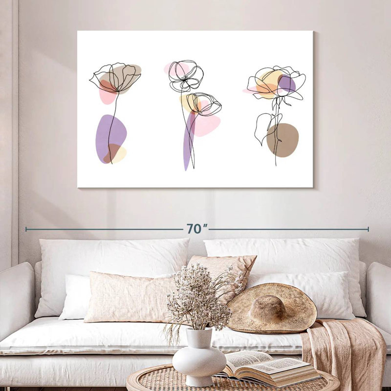 Illustration d'une fleur de tulipe Harnek, H 32 po x l 48 po
