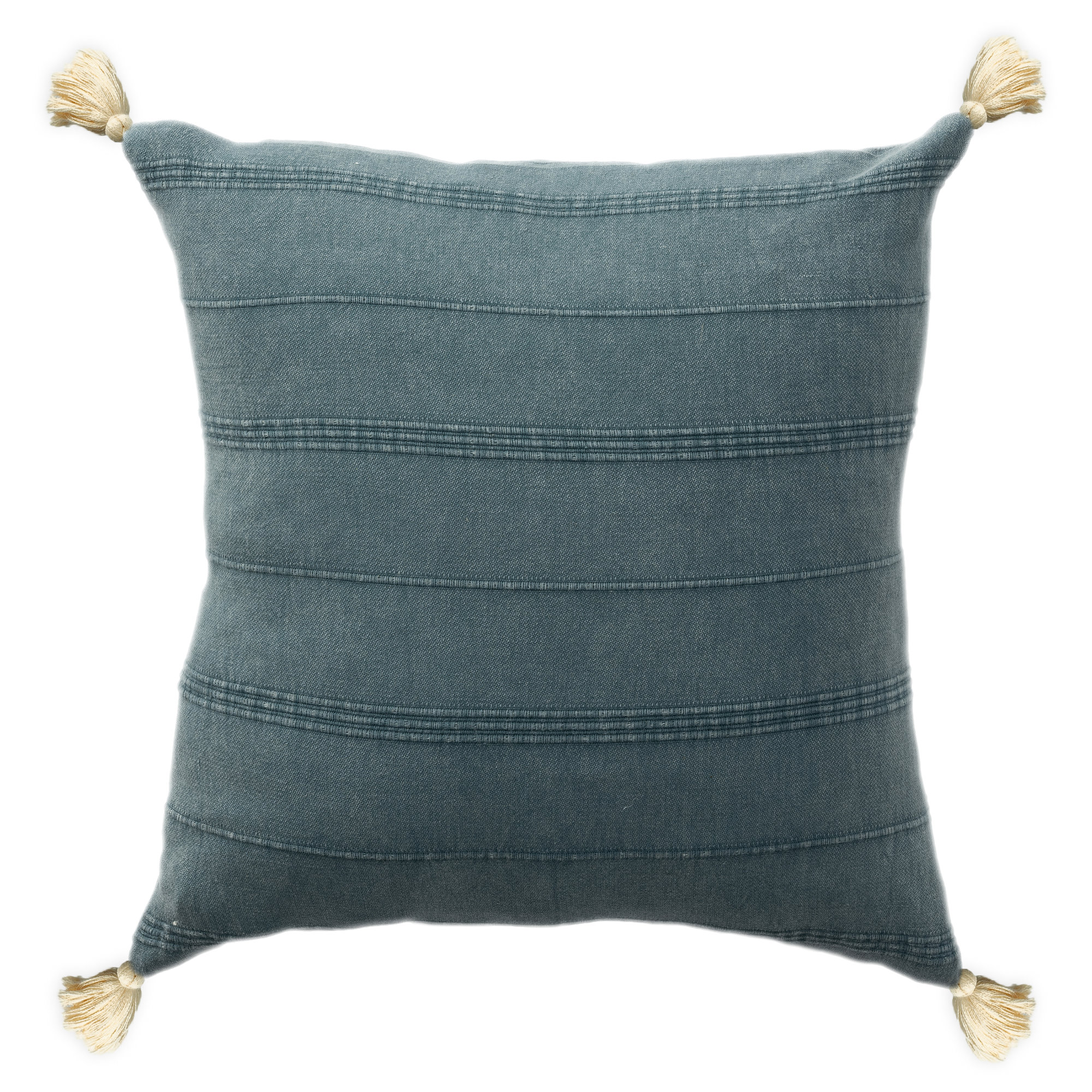 Danica Tassels Cotton Throw Pillow, Blue, Pillow Cover Only - No Insert