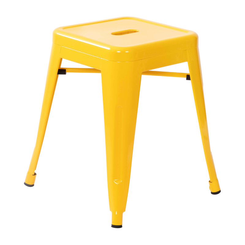 Tabouret à hauteur de comptoir 24 po intérieur / extérieur en métal avec siège carré, Cuivre, 1
