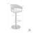 Keymaya Swivel Adjustable Height Bar Stool in Black Metal with Gray Fabric and Faux Leather