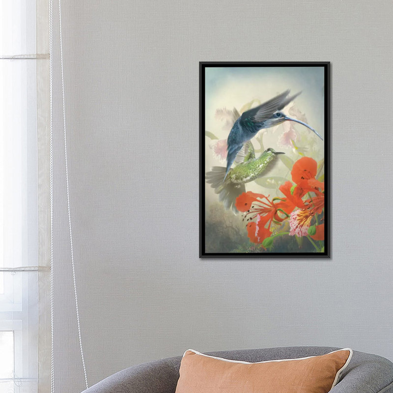« hummingbird cycle ii », reproduction d’impression sur toile tendue, H 26 po x l 18 po x P 1,5 po, Toile avec cadre noir