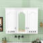 Armoire de rangement murale à miroir avec tablettes réglables-339322794