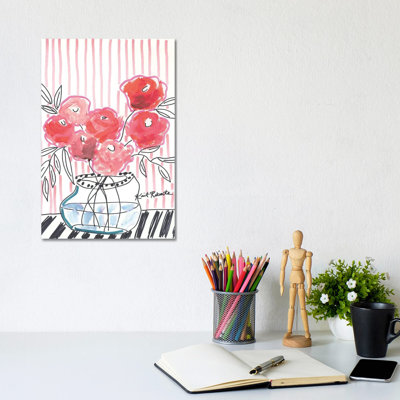 Rose rouge à lèvres - reproduction d'art murale - toile tendue