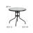 Amlie 31.5" Round Glass Metal Table with 4 Metal Aluminum Slat Stack Chairs-1277366511