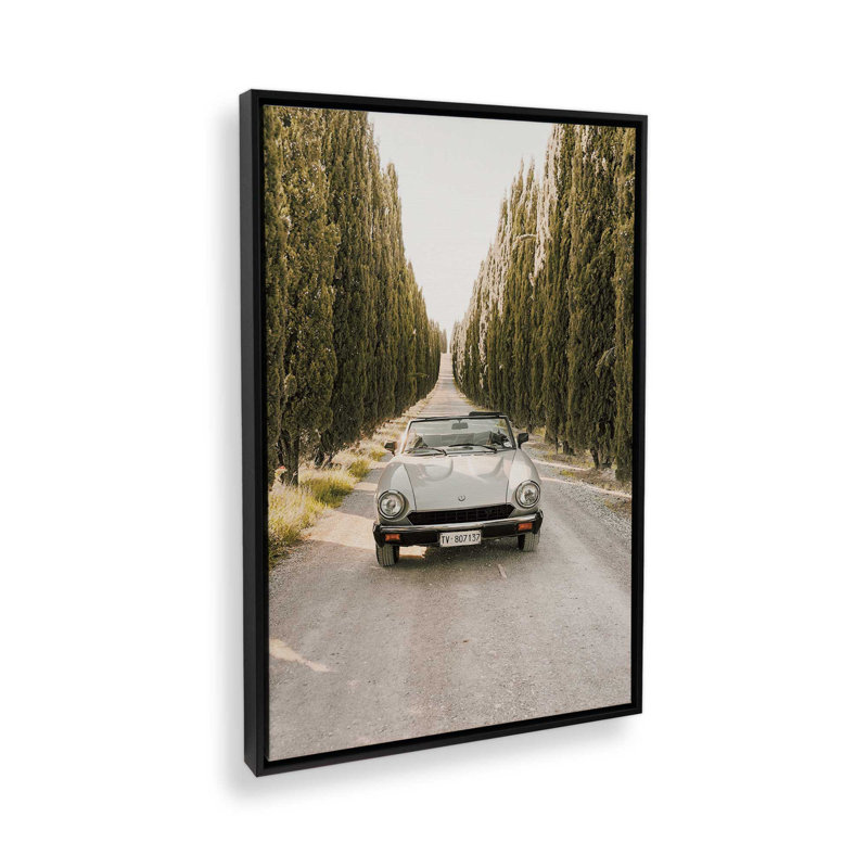 Impression sur toile roulée Tuscan Road Trip, H 12,75 po x l 8,75 po x P 1,75 po, Cadre flottant noir satiné