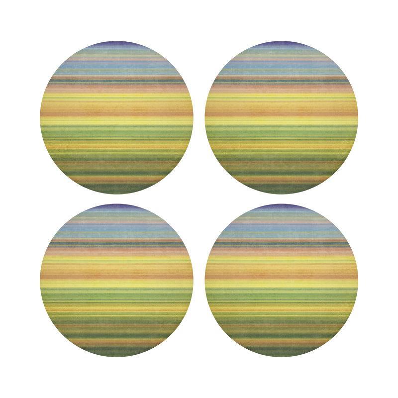 Gradient Greens Pebble 16" Vinyl Placemat, Yellow