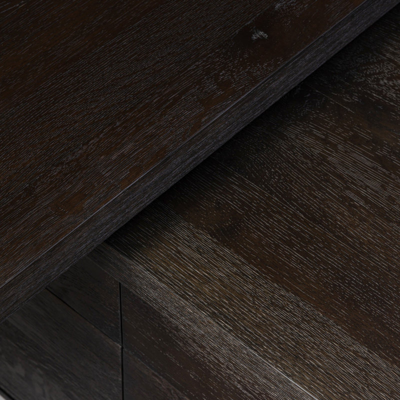 Noah Rotating Desk-Aged Smoked Oak, Smoked Black Resawn Oak