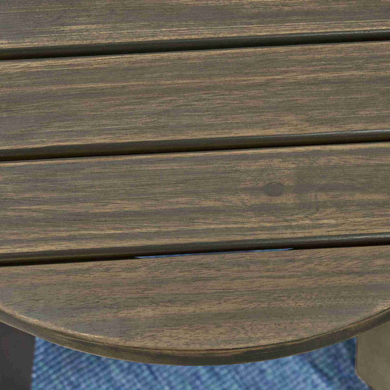 Table d'appoint d'extérieur en bois d'acacia 16 po, Gris