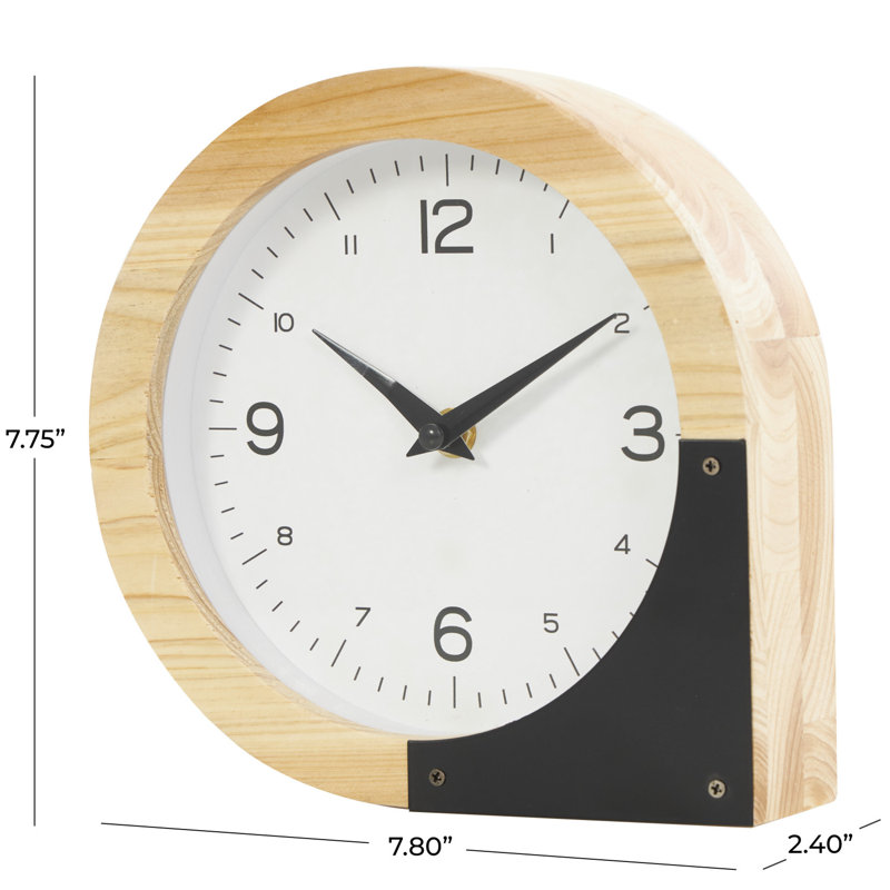 Metal Mechanical Tabletop Clock in Light Brown
