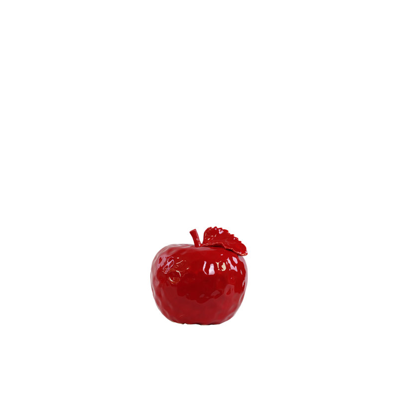 Figurine pomme en céramique Hanalei, H 4,25 po x l 4,5 po x P 4,5 po, Rouge