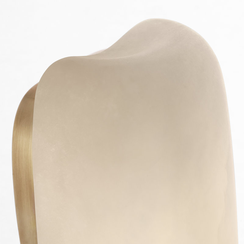 Kelly Wearstler Formosa 26" Linear Sconce, Alabaster/Antique-Burnished Brass, 19.75" H x 4.75" W x 3.25" D, 1400 W