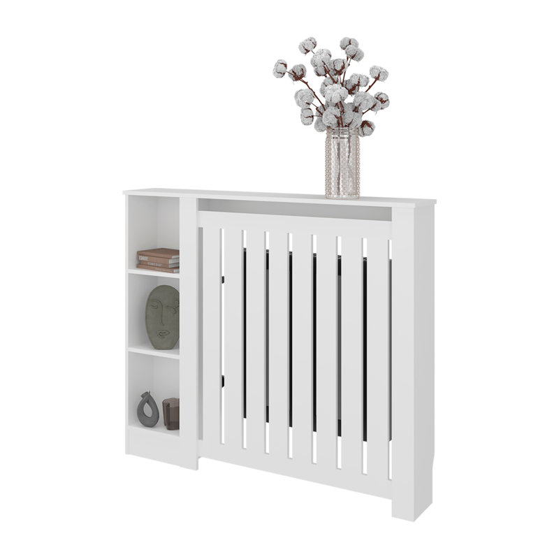 Radiator Cover Cabinet, 3 Shelves, White
