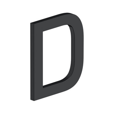 Deltana RNE-DU19 4 "LETTRE D, SÉRIE E AVEC LÈVRES, ACIER INOXYDABLE peint en noir
