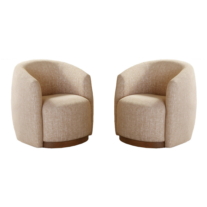 Swivel Accent Chair Two Pack, Sand Dollar