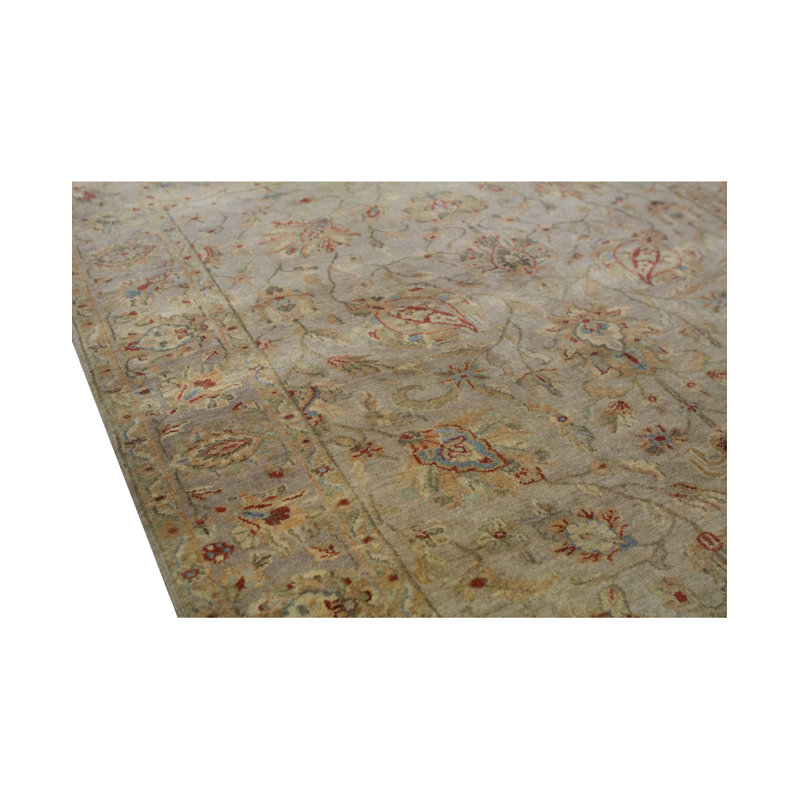 Tapis brun et brun de haute qualité noué à la main