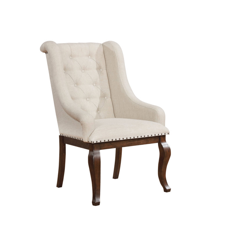 Marcelo 20.75'' H Tufted Upholstered Armchair, Cream/Antique Java