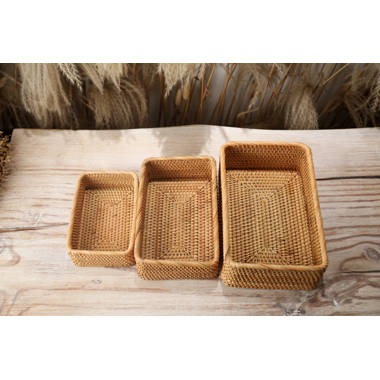 Bayou Breeze Storage Shelf Organizer Wicker Basket Set & Reviews