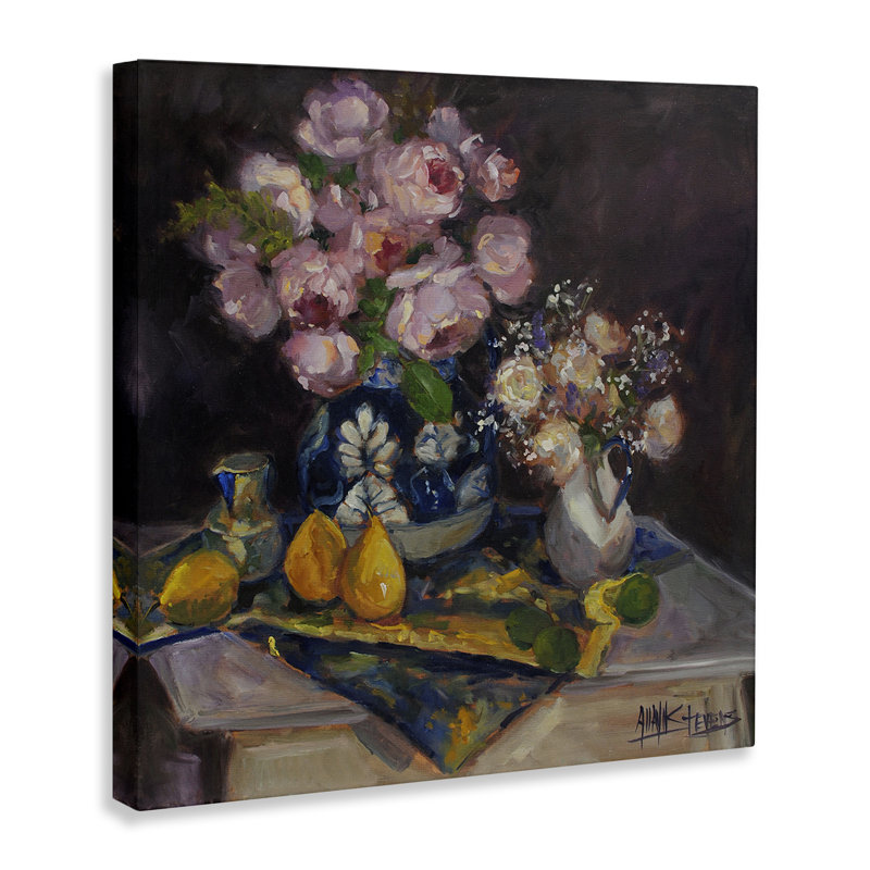 Art mural sur toile «Moody Blossoms Still Life», conception par Allayn Stevens, H 36 po x l 36 po