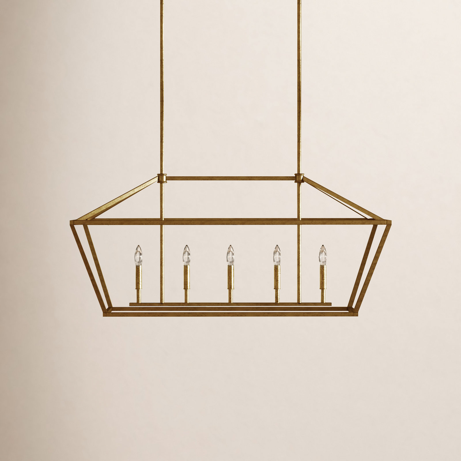 Glenhaven 5 Light Dimmable Pendant, Vintage  Gold