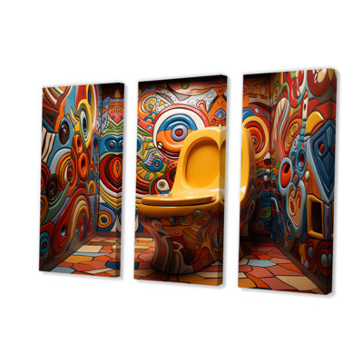 «Modern Bathroom» sur toile, ensemble de 3 pièces