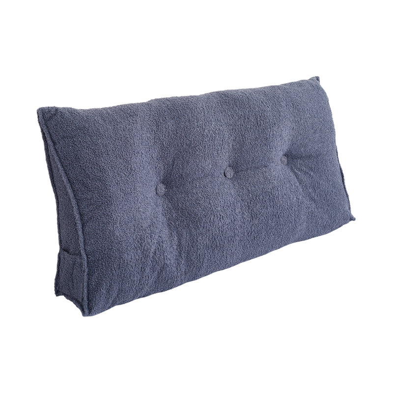 Triangle Wedge Headboard Pillow Backrest Support Cushion, 100cm W x 50cm D, Slate Blue