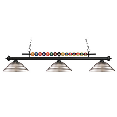 Luminaire suspendu linéaire à 3 lumières pour table de billard Chapa