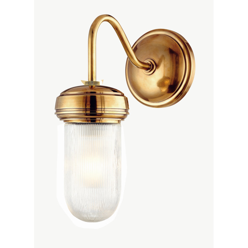 Jewett 1 Light Wall Sconce, Aged Brass