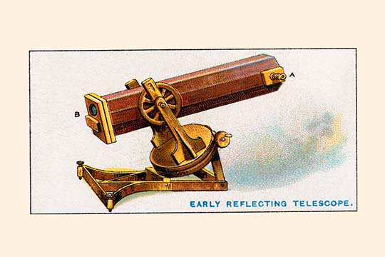 Télescope réfléchissant précoce-impression d’art graphique, H 28 po x l 42 po x P 1,5 po