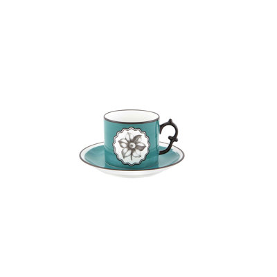 Ensemble tasses à thé et soucoupes 8 pièces Herbariae