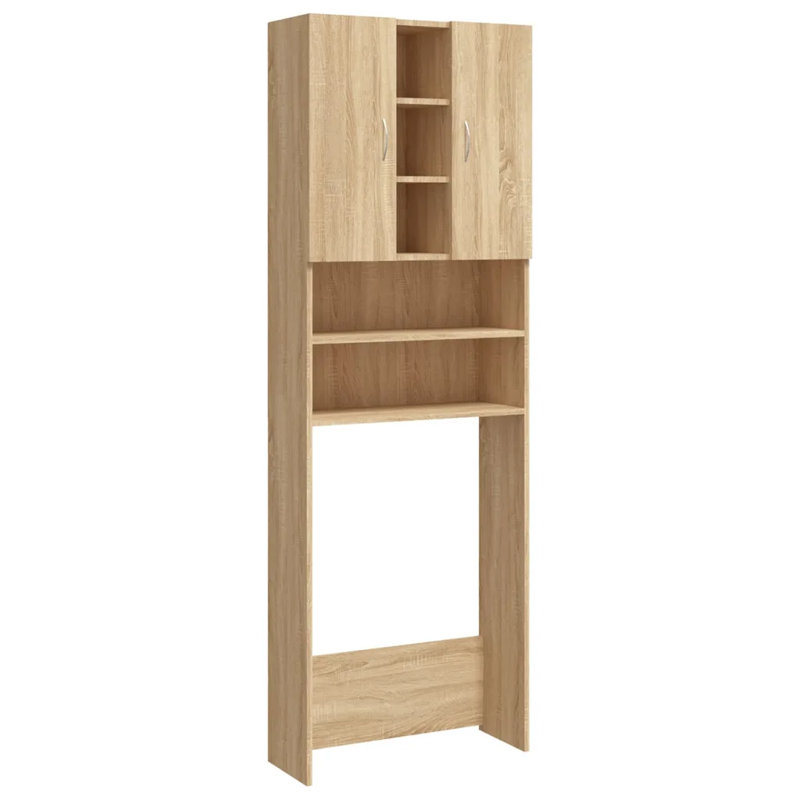 Awaah Solid Wood Linen Cabinet, Sonoma Oak