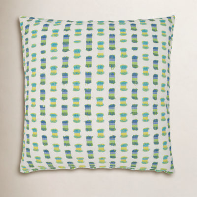 Fifi Embroidered Outdoor Reversible Throw Pillow