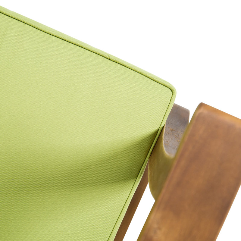 Fauteuil club Perla, moderne et confortable, Natural Frame/Green Cushion