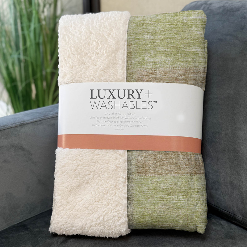 Jeté Art déco en sherpa Addison, Patchwork d'aloès