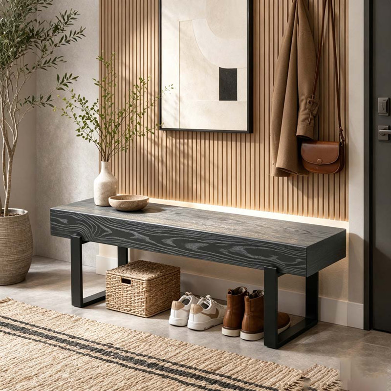 59" Dining Bench, Black
