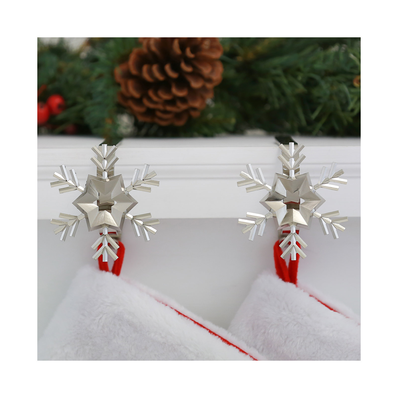 Original MantleClips™ Stocking Holder, Silver