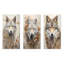 Minimalisme beige loup Expression - ensemble d'art loup sur toile 3 pièces-1348551842-1348551840